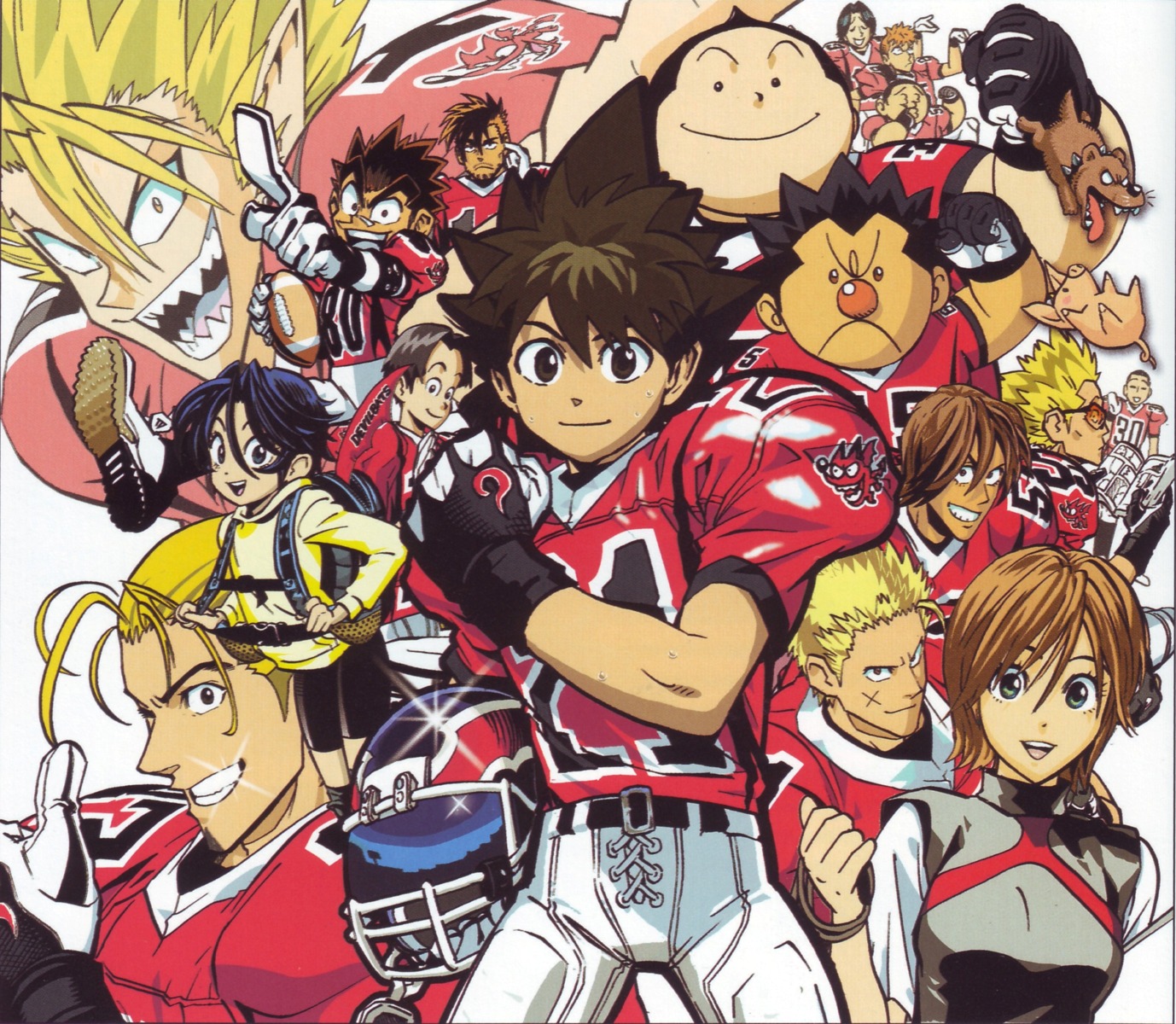 eyeshield 21 anezaki mamori hiruma yoichi ishimaru tetsuo juumonji